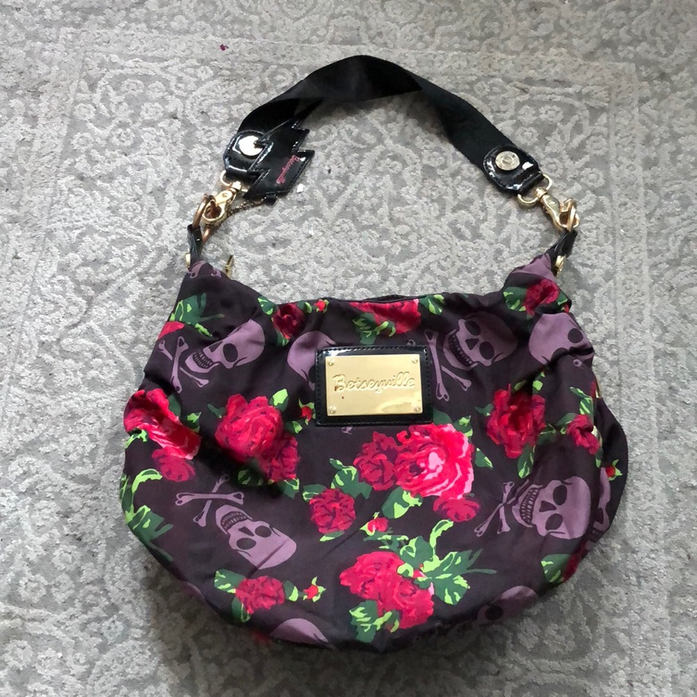 Flower and skulls handbag